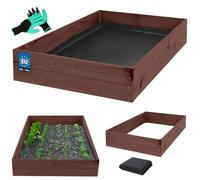 KOTARBAU® Jardinera de madera para plantas de profundidad 140x120x18cm Impregnadas, jardineras marrones, maceta elevada, jardineras para hierbas aromáticas, macetas para cultivar en altura, jardineras