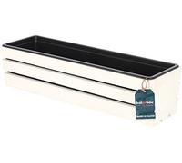 KOTARBAU® Jardinera Exterior, Maceta Balcon, con Inserto de Plástico | Macetero Rectangular Exterior, 60 x 18 x 15 cm, Jardinera Balcon, para Terraza, Madera, Blanco