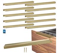 KOTARBAU Juego de 10 tiradores para muebles, 340 mm, color dorado mate, ZnAl, pomos de rosca trasera, tiradores de borde, tiradores para cajones, cocina, modernos