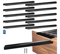 KOTARBAU Juego de 10 tiradores para muebles, 340 mm, color mate, ZnAl, pomos de rosca trasera, tiradores de borde, tiradores para cajones, cocina