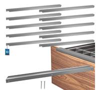 KOTARBAU Juego de 10 tiradores para muebles, 436 mm, color plateado mate, ZnAl, pomos de rosca trasera, tiradores de borde, tiradores para cajones, cocina, modernos