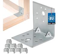 KOTARBAU Juego de 100 conectores angulares - Escuadra - 50 x 50 x 50 mm - Ángulo de carga pesada - Ángulo de tope - Ángulo de metal reforzado - Conector de construcción - Acero galvanizado