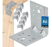 KOTARBAU Juego de 100 conectores angulares – Escuadra – 60 x 60 x 50 mm – Ángulo de carga pesada – Ángulo de tope – Ángulo de metal reforzado – Conector de construcción – Acero galvanizado