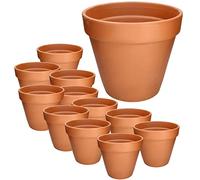 KOTARBAU® Juego de 12 macetas con Borde de Terracota 7 cm para Interiores y Exteriores, Tiesto para Plantas, Arcilla de Terracota, Maceta para balcón o jardín, Cerámica sin esmaltar