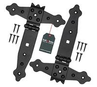 KOTARBAU® Juego de 2 Bisagras de 150 mm - Revestimiento de Polvo - Bisagras negras en T Bisagras Puertas Madera Bisagras para Puertas de Madera Visagras Negras Rustica