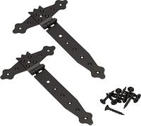 KOTARBAU® Juego de 2 Bisagras de 200 mm - Revestimiento de Polvo - Bisagras Negras en T Bisagras Puertas Madera Bisagras para Puertas de Madera Visagras Negras Rustica en Cruz