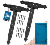 KOTARBAU® Juego de 2 Bisagras de 300 mm - Revestimiento de Polvo - Bisagras Negras en T Bisagras Puertas Madera Bisagras para Puertas de Madera Visagras Negras Rustica en Cruz