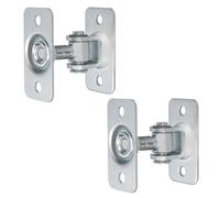 KOTARBAU® Juego de 2 bisagras de puerta ajustables M12 para atornillar, doble zócalo S235JR, acero galvanizado, bisagras de puerta plateadas, bisagras ajustables