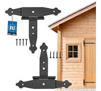 KOTARBAU® Juego de 2 colgantes en cruz de 150 mm, bisagra, placa de herraje para puerta, conexión de madera, bisagra en T, banda en T recubierta de polvo