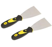 KOTARBAU® Juego de 2 espátulas de pintor de acero inoxidable de 60 mm para escayola, espátula universal con mango de goma