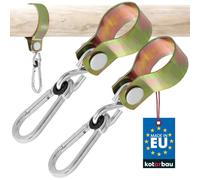 KOTARBAU® Juego de 2 Ganchos Redondos con Mosqueton 50 mm Gancho Oscilante Gancho para Columpio Jardin Sillas Colgantes Hamaca Jardin Gancho para Colgar Galvanizado Dorado