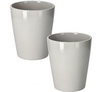 KOTARBAU® Juego de 2 macetas de cerámica para orquídeas, Altura: 150 mm, diámetro: 120 mm, Gris
