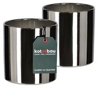 KOTARBAU® Juego de 2 maceteros brillantes de 130 mm, de cerámica, para plantas de interior y jardín
