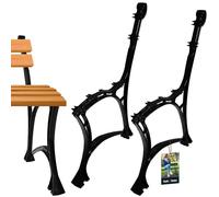 KOTARBAU® Juego de 2 patas para banco, color negro, 740 x 510 mm, de aluminio, para banco, banco de jardín, banco de metal, patas de banco, patines para banco, banco de aparcamiento