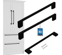KOTARBAU® Juego de 2 tiradores para muebles, color negro, 201 mm, tiradores para muebles, tiradores de armario de cocina, tiradores de cocina, tiradores de cajones, tiradores de muebles de cocina,