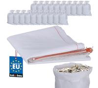 KOTARBAU® Juego de 20 sacos de tejido de polipropileno (55 x 80 cm), color blanco