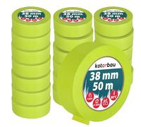 KOTARBAU® Juego de 24 cintas adhesivas de pintor neón, 50 m, 38 mm, cinta adhesiva para pintor, accesorios de pintor, color verde fluorescente, papel crepé, suministros de pintura
