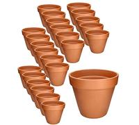 KOTARBAU® Juego de 24 macetas de Terracota con Borde 6 cm para Interiores y Exteriores, Tiesto para Plantas, Arcilla de Terracota, Maceta para balcón o jardín, Cerámica sin esmaltar