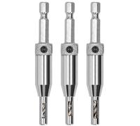 KOTARBAU® Juego de 3 brocas de bisagra autocentradas de acero HSS, Herramienta, juego de 3 piezas, 2 mm, 2,8 mm, 3,6 mm, vástago hexagonal de 1/4 pulgadas