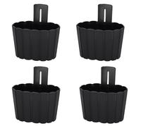 KOTARBAU® Juego de 4 jardineras para balcón, lámpara de pared, maceta, 20 x 14 cm, altura: 13 cm, antracita, lámpara de pared para plantas, maceta colgante, maceta colgante, maceta colgante de