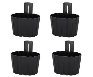 KOTARBAU® Juego de 4 jardineras para balcón, lámpara de pared, maceta, 20 x 14 cm, altura: 13 cm, antracita, lámpara de pared para plantas, maceta colgante, maceta colgante, maceta colgante de