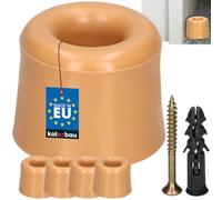 KOTARBAU® Juego de 4 topes de puerta para el suelo con tornillos - Beige - 27 mm - Tope de puerta para el suelo - Montaje en el suelo - Tope de puerta - de goma