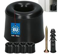 KOTARBAU® Juego de 4 topes de puerta para el suelo, para atornillar - 27 mm - Negro - Tope de puerta para el suelo - Montaje en el suelo - Tope de puerta - de goma