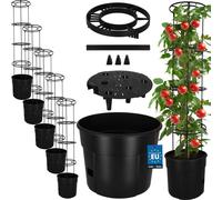 KOTARBAU Juego de 5 plantas de tomate – Macetero – 39 cm – con soporte para enredaderas – 153 cm – Maceta para tomate – para balcón – Soporte para plantas –