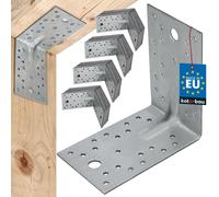 KOTARBAU Juego de 50 conectores angulares – Escuadra – 125 x 125 x 80 mm – Ángulo de carga pesada – Ángulo de tope – Ángulo de metal reforzado – Conector de construcción – Acero galvanizado