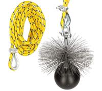 KOTARBAU, juego de cepillos para chimeneas, para todas las dimensiones. Incluye cepillo para chimenea, cuerda para tirar, 250 mm, 5 metros