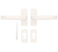 KOTARBAU® Juego de manillas para Puerta con rosetas para Cilindro, bombín, Manillas de Puerta con Placa Corta, Manillas de Aluminio ZnAl - Blanco, 2 Manetas, Manijas diseño clásico, Picaportes