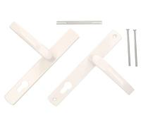 KOTARBAU® Juego de manillas para Puerta, Manilla de Cilindro de Perfil 92 mm, Manillas de Aluminio - Blanco, 2 Manetas, Manijas de Placa Larga, Diseño clásico, Kit de Montaje Incluido, Picaportes