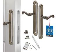 KOTARBAU® Juego de manillas para puerta, Manilla de puerta, Manijas de puerta de placa larga, 2 Manetas, Manillas para puerta interior y exterior, Picaportes, Kit de montaje, Cuero