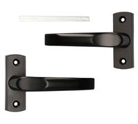 KOTARBAU® Juego de manillas para Puerta, Manillas de Puerta con Placa Corta, Manillas de Aluminio ZnAl - Negro, 2 Manetas, Manijas diseño clásico, Picaportes de Palanca