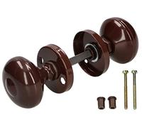 KOTARBAU® Juego de pomos para Puerta, Pomo Giratorio con Tornillos de Montaje, Pomo marrón, Pomo Giratorio Tipo Bola, Tirador en Roseta Redonda, Agarrador de Puerta, Manilla, Pomos para Puerta