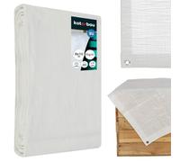 KOTARBAU® Lona impermeable de 55 g/m2, 8 x 10 m, color blanco | Lona de protección universal, lona con ojales, lona de polietileno, leña y muebles de jardín, resistente y gruesa