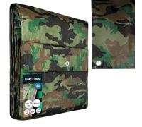 KOTARBAU® Lona Impermeable Exterior 10x15 m, Camuflaje, 90 g/m² | Polietileno, Lona Suelo Piscina, Lona Camping, Polietileno, Resistente, Universal con Ojales