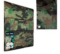 KOTARBAU® Lona Impermeable Exterior 3x5 m, Camuflaje, 90 g/m² | Polietileno, Lona Suelo Piscina, Lona Camping, Polietileno, Resistente, Universal con Ojales