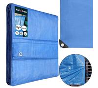 KOTARBAU® Lona Impermeable Exterior - Polietileno - 15x16 m - Azul - 75 g/m2 - Lona Suelo Piscina - Cubierta Reforzada con Ojales - Cubierta de Protección para Jardín - Resistente - Universal