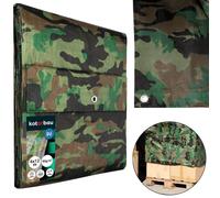 KOTARBAU® Lona Impermeable Exterior Polietileno 6x12 m Camuflaje 90 g/m² Lona Impermeable Lona Suelo Piscina Universal con Ojales