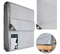 KOTARBAU® Lona Impermeable Exterior - Polietileno - 8x10 m - Plata - 200 g/m2 - Lona Suelo Piscina - Cubierta Reforzada con Ojales - Cubierta de Protección para Jardín - Resistente - Universal