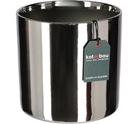 KOTARBAU® Maceta brillante de 230 mm cilíndrica de cerámica, maceta decorativa de plata, para plantas de interior y jardín