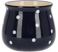 KOTARBAU® Maceta de cerámica 125 mm, Maceta de lunares blancos, Maceta azul, Maceta redonda de ceramica esmaltada, Macetero decorativo, Forma de un tazón, Maceta andaluza, Tiesto para flores y plantas