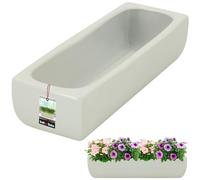 KOTARBAU® Maceta de cerámica alargada interior blanca maceta rectangular 31 x 10,5 x 7 cm maceta suculenta para sala de estar alféizar de ventana maceta alargada colección piano maceta bonsái pot
