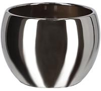 KOTARBAU® Maceta de cerámica de 10 cm, para Flores y Plantas, Color Plateado, macetero Redondo para Interiores, Maceta para el hogar, diseño Moderno y Elegante, Efecto Espejo, Reflejo Brillante