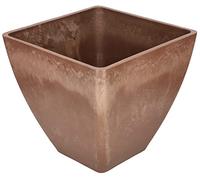 KOTARBAU® Maceta de Materiales reciclados 30x30 cm, Maceteros reciclados, Macetero Minimalista, Macetero Cuadrado, Macetero marrón, Maceta con Plato ecológica, Tiesto para Plantas para Exteriores