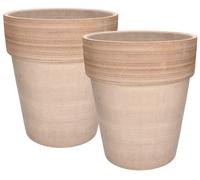 KOTARBAU® Maceta decorativa de cerámica, color terracota, diámetro 31 cm, juego de 2 unidades