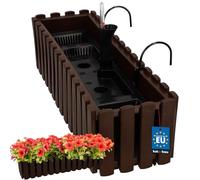 KOTARBAU® Maceta - Jardinera Exterior - Macetero Autorriego - Macetas Plástico - 58 x 18 x 16 cm - Marrón - Maceta Colgante - Jardinera Balcon - Macetas para Colgar