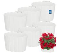 KOTARBAU® Maceta para Balcón, Macetero Colgante con Soporte 20x14x13 cm | 6 uds. Jardineras Exterior, Macetas, Macetero, Macetas Plastico, Macetas Colgantes Exterior, PVC, Blanco