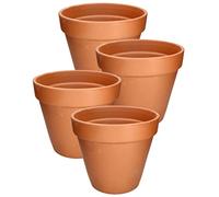 KOTARBAU® Maceta Terracota Ø 11 cm, Maceta de Barro con Orificio de Drenaje | 4 unidades Macetero Barro con Borde, 10 cm de Alto, Terracota